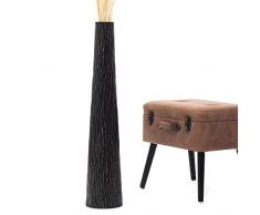 LEEWADEE Grande Vaso da Terra: Vaso Alto, Elemento Decorativo Fatto a Mano in Legno di Mango, Vaso per Rami Decorativi, 90 cm, Nero