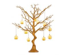 Nuptio Albero di Decorazioni in Oro Alto 76cm, Albero Finto Pieghevole, Centrotavola Matrimonio/Decorazione per Interni