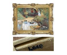 Lnxp Splendido dipinto 90 x 70 cm artista; C.Monet ´´´ Colazione in giardino ´´´´ Quadro Barocco Cornice Antica Repro Rinascimento come pittura & riproduzione darte di alta qualità