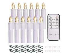 cimetech - 12 confezioni di candele galleggianti a batteria, impermeabili, senza fiamma, con telecomando e dimmerabili, colore bianco caldo, per la decorazione dellalbero di Natale