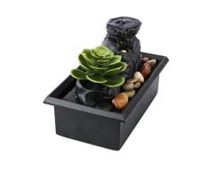 POHOVE Fontana da tavolo Fontana a cascata per interni Zen Meditazione Cascata caratteristica con luce a LED Rilassamento Fontana da tavolo per interni in ciottoli per decorazione domestica e ufficio