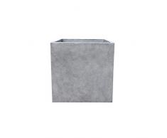 Kante Vaso da giardino leggero e moderno, elegante, realizzato a mano, per interni ed esterni, in cemento naturale, 25,4 x 25,4 x 25,4 cm