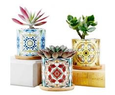 SUN-E Vasi per piante succulente Vaso per cactus Mini Pianta Decorativa Vasi per fiori da interno in ceramica Fioriera Idea regalo Farfalla -Dragonfly-Falena Serie Decorazioni per la casa e lufficio