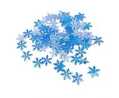 Youery 600Pcs Snowflakes Confetti,Fiocco di Neve Artificiale Bianco e Blu Fiocco di Carta per Christmas Wonderland Winter Frozen Party Matrimonio Compleanno Festa Decorazioni per Feste Forniture