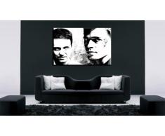 'Brad Pitt "Fight Club quadro S/W - 100 x 70 cm tela, stampa già montata sul telaio/tela foto, immagini da parete decorative, Poster, Pop Art, dipinto, in immagini