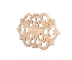 Zerodis Confezione da 2 applique per mobili in legno intagliato, non verniciato, decorazione per porte e mobili, 22*14CM
