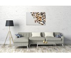 Immagini di alimenti Pani di pino di cuore stellati di Natale, 120x80 cm, Stampa su tela incorniciata su telaio in legno genuino e pronto per appendere, stampa di alta qualità prodotto in Germania.
