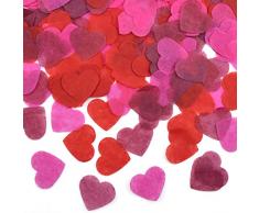 Cozlly 6000Pcs Cuore Coriandoli, Coriandoli di Carta velina,1 Pollice Rosa Coriandoli di Tavola per Matrimoni, Compleanni, Baby Shower, Decorazioni per Feste (rosso,rosa rosso,rosso vino) (Rosso)