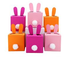 Papierdrachen 6 DIY Scatole coniglietti di Pasqua fai da te da riempire - un regalo che viene dal cuore - a Pasqua - 6 scatole colorate - Scatole per decorazione