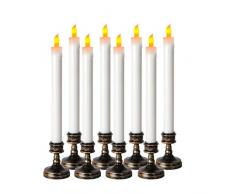Lume Candela LED, 8 PCS Candele Decorative LED Candela Senza Fiamma Lampeggiante Candela Senza Fiamma con Effetto Sfarfallio Bianco Caldo Sempre Acceso/Tremolante Halloween Natale Matrimonio Pasquale