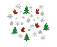 Adesivi Natalizi, 10pcs Stickers Bambini Personalizzati, Albero di Natale, Palla Neve, Fiocco Neve, Stivali Natale, DIY Adesivi Natale Decorative per sticker finestre, Regali, artigianato, ecc.