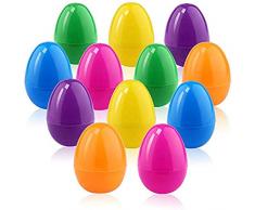 Longsing Uovo di Pasqua 12 Pezzi Uova di Pasqua Colorate in plastica per Bambini Ragazzo Ragazza Bomboniere Regalo a Sorpresa