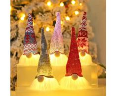 5 Pezzi Gnomo Natalizio Illuminato,Decorazioni Natalizie,Gnomi Natalizi Piccoli Con Paillettes,Gnomi Natalizi Luminosi,Addobbi Natalizi Elfi E Gnomi,Decorazione Natalizia Scandinava,Gnomo Regalo