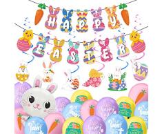 Festone pasquale, bandiera pasquale, coniglietto pasquale, coniglietto pasquale, decorazione per feste di Pasqua, decorazione per foto e stand