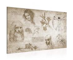 Quadro Leonardo Da Vinci Moderni Murale - Made In Germany - Schizzo Rinascimento Biege Corridoio 700414a