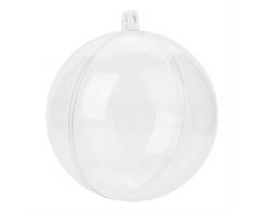 20 palline di plastica trasparente per decorazioni fai da te per albero di Natale, bomboniere di compleanno, 5 cm