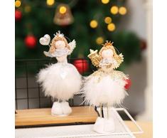Frmarche - Set di 2 ciondoli Natalizi a Forma di Angelo, 3D, per Albero di Natale, Decorazione Fai da Te, Matrimonio, Festival
