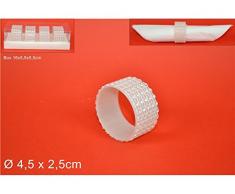 4 PZ ANELLI PORTA TOVAGLIOLI PORTATOVAGLIOLI CON STRASS BIANCO DIAM. 4,5 X 2,5 CM