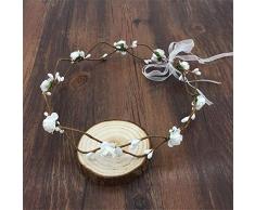 Fascia per foto di fascia di foto di braccialetto di fiori di carta con corona di fiori di simulazione, bianco