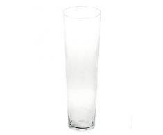 INNA-Glas Vaso Conico da Pavimento AMNA Air in Vetro, Trasparente, 70cm, Ø19cm - Vaso da Terra - Fioriera