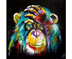 Nativeemie Pop Graffiti Art Dipinti su Tela Pensando Scimmia Animali Wall Art Poster Stampa Immagini Soggiorno Decorazioni per la casa 40x50 cm Senza Cornice