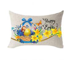 funny cat Buona Pasqua Uova Colorate nel Cesto Regalo di benedizione Farfalla Cotone Lino Quadrato tiro Vita Federa Cuscino Decorativo Federa Divano Lombare & iexcl; & timido, 45x45 cm