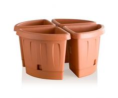 Bama vaso angolare Victoria con self Waterer piattino, terracotta, 40 x 54 x 45 cm