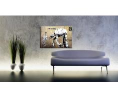 Graffiti Streetart Banksy tela 100 x 70 cm/tela montata su telaio – Stampe artistiche, tela foto, immagini, Poster, dipinto, Pop Art decorazione Arte immagini da parete