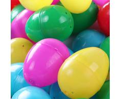 TK Gruppe Timo Klingler - 12 Uova di plastica Colorate, Uova di Pasqua vuote da riempire e Aprire, Decorazione Pasquale