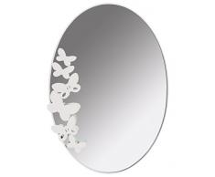 SPECCHIO BUTTERFLY OVALE BIANCO NEVE