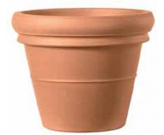 VASO BORDO IN TERRACOTTA PER PIANTE E FIORI; DIAMETRO CM. 50, ALTEZZA CM. 38. MADE IN ITALY GIARDINAGGIO