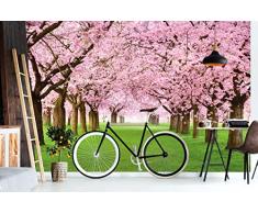 GREAT ART® Fotomurale – Fiori di Ciliegio – Decorazione da Parete Poster Murale Viale Primavera Giardino Piante Walt Park Natura Ciliegio Albero Carta da Parati 336 x 236 cm