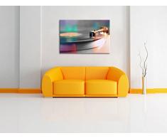 giradischi vecchio stile nero / bianco Formato: 80x60 su tela, enorme XXL Immagini completamente Pagina con la barella, stampe d'arte su murale con telaio, più economico di pittura o pittura ad olio, nessun manifesto o poster