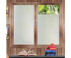 Zindoo Pellicola Oscurante per Vetri 60cm x 200cm Pellicola Privacy non Adesiva Anti-UV Frosted Pellicola per Vetri Finestre Per Ufficio Bagno Camera da Letto Sala di Riunione
