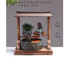 Powzz ornament Ufficio Feng Shui, Soldi, Acqua, Ornamenti, Fontana Rocaille, Acquario, Negozio Di Articoli Da Corsa, Negozio Di Articoli Da Regalo, 36 * 19 * 38Cm, Altalena Da Cortile