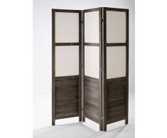 VERDELOOK Paravento Turandot a 3 Ante in Legno e Tessuto con Cerniere, 132x6x170 cm