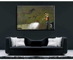 'Graffiti "Banksy" stampa su Leinwand - Quadro 120 x 80 cm K. Poster. Tela già su telaio. Pop Art dipinto stampe artistiche da parete, immagini, immagini per decorazione - decorazione/immagini da parete Top 200 "Bansky Streetart
