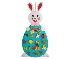 ISAKEN Coniglietto di Pasqua in Feltro, Fai da Te con Decorazioni Staccabili, Ciondolo in Feltro Pasquale per Regali di Pasqua per Bambini e Feste di Pasqua