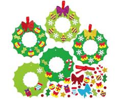 Baker Ross AX504 Ghirlande Natalizie Di Gommapiuma - Confezione Da 8, Ghirlande Per Bambini Da Progettare E Decorare, Decorazioni Natalizie Ideali Per Attività Scolastiche E Di Gruppo