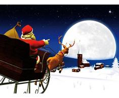 1art1 Natale - Babbo Natale Sta Arrivando in Città Stampa su Tela (40 x 30cm)