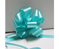 Star 50 Fiocchi RAPIDI Blu Tiffany autotiranti da 31 mm, per Decorazioni addobbi Feste Compleanni Matrimonio Cerimonie Battesimo Nascita Bambino (coccarda Blu Tiffany)