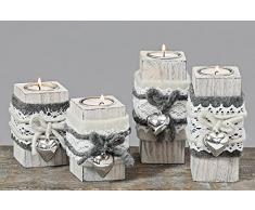 Set Di 2 Portacandele Candeliere Off-White - H14Cm