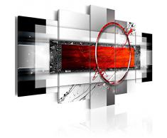 murando Quadro Astratto 200x100 cm 5 pezzi Stampa su tela in TNT XXL Immagini moderni Murale Fotografia Grafica Decorazione da parete rosso nero bianco a-A-0052-b-n