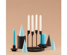 Candelabro per 4 candele, Nero, H: 20,4 x L: 13,8 x D: 13,2 cm