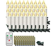 VA-Cerulean Candele a LED senza fili con telecomando e batterie, candele di Natale senza fiamma, decorazione natalizia bianca latte, per albero di Natale, matrimonio, festa e compleanno (40 pezzi,