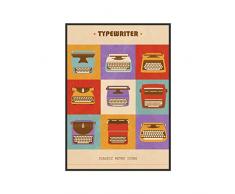 Stampa da parete vintage pop art macchina da scrivere poster colorati quadri moderni decorazioni da parete per arredo 30x40 DIN A3 SENZA CORNICE