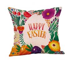 Fittingran Federa casa, Felice Pasqua tiro federe Decorazioni Piazza Cuscino Copertina Decorativa 17,7"x 17,7" (J)