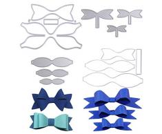 JNCH 8pz Fustelle Fiocco Stencil Cutting Dies Decorazione per Scrapbooking Fai da Te Album Goffratura Inviti Biglietti Carta Cartoncini per Compleanno Matrimonio Natale Feste Fiocchi