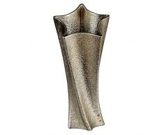 Formano - Vaso Decorativo a Forma di Stella, in Ceramica, Altezza 45 cm, 1 Pezzo, Oro Anticato