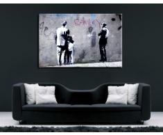 'BANKSY Arte Su tela 100 x 70 cm K. poster. Immagine già montato su telaio. Pop Art pittura arte stampe, quadri, Immagini Per La Decorazione - Decorazione/Top 100 " Banksy immagini - Graffiti/Street Art Arte stampe